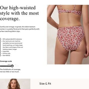 Jcrew High-rise full-coverage bikini bottom in Liberty® Eliza's Red fabric